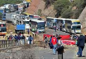 Barrage routier en Bolivie