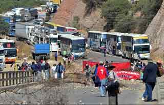 Barrage routier en Bolivie