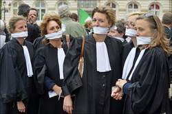 manifestation d'avocats à Bruxelles