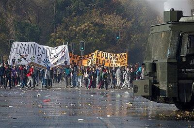Manifestation estudiantine à Santiago