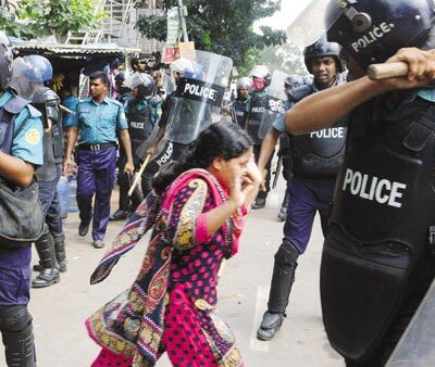 Manifestation travailleurs textile Bengla Desh