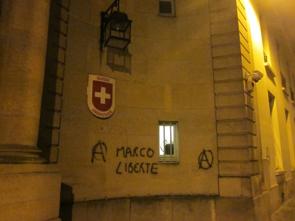 Tag en solidarité avec Marco