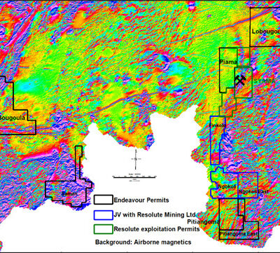 Les concessions d'endeavour Mining Corp au Mali