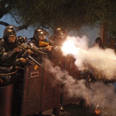 répression de la manifestation contre la visite du pape au Brésil