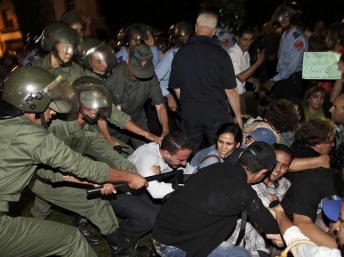 répression manif maroc