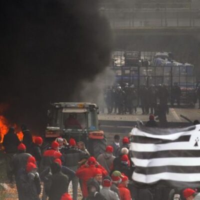 Manifestation contre l'écotaxe dans le Finsitère