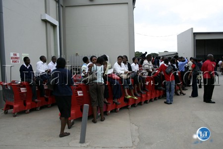 Piquet de grève chez Shoprite à Lusaka