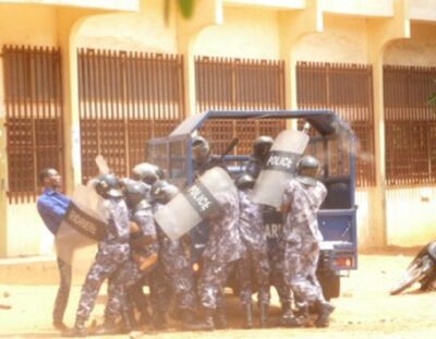 Intervention de la police sur le campus de Lomé, le 13 février