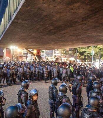 La police présente en grand nombre à Sao Paulo
