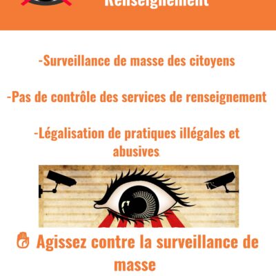 Rassemblement contre la surveillance généralisée.