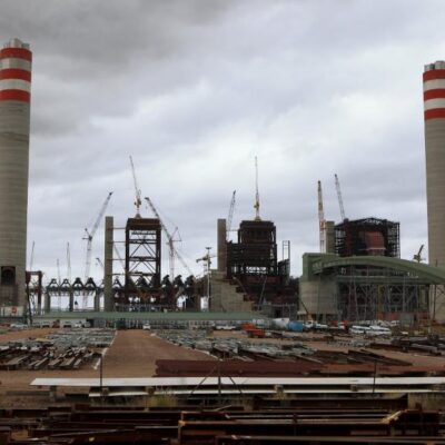 Le site de construction de la centrale à charbon de Medupi