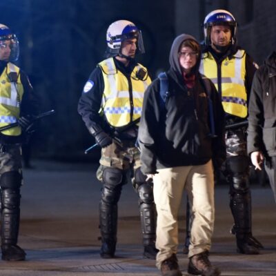 Manifestation interdite d'hier soir à Montréal