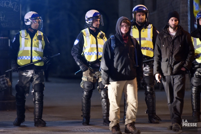 Manifestation interdite d'hier soir à Montréal