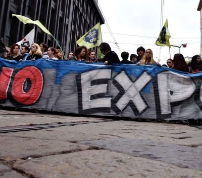 La manifestation No-Expo à Milan