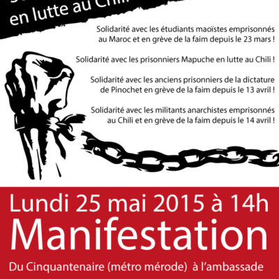 Manifestation pour les prisonniers politiques au Chili et au Maroc.
