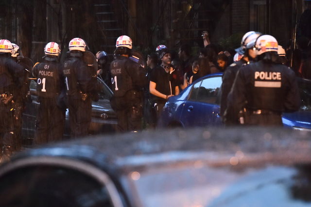 Interpellation lors de la manifestation nocturne samedi soir