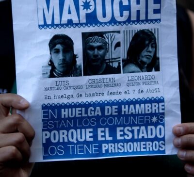 Affiche de soutien aux prisonniers Mapuche.