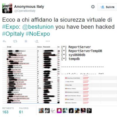 L'action revendiquée sur Twitter.