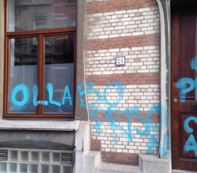 Une des trois maisons taguées dans la nuit du 17 au 18 mai.