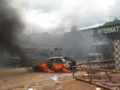 émeute à Man (Côte d'Ivoire)