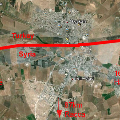 La situation géographique de Tal Abyad.