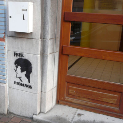 Tag de solidarité avec Romanos à Bruxelles