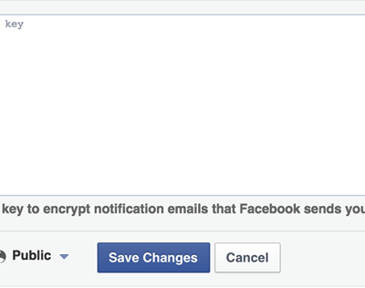 Facebook permet à ses utilisateurs d'héberger leur clé PGP sur son site.