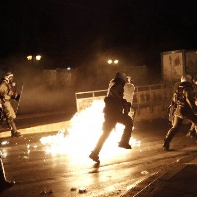 Manifestations contre l'accord avec les créanciers à Athènes.