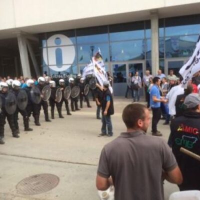 Manifestation des producteurs de lait à Libramont.