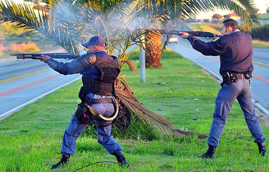 Les unités tactiques de la police sud-africaine.