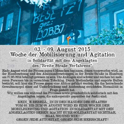 Appel à la mobilisation pour les inculpés de la Breite Strasse.