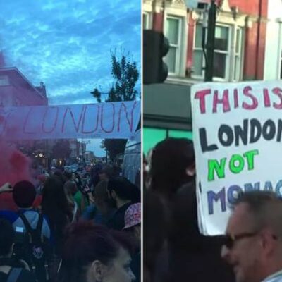 Manifestation contre la gentrification à Camdem.