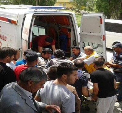 L'arrivée des blessés à l'hôpital