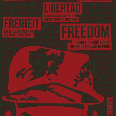 Affiche du SRI pour les prisonniers maoïste en Inde