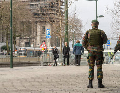 Commandos devant le palais de justice de Bruxelles