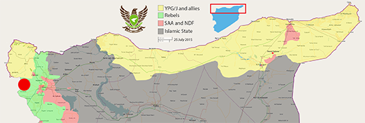 Le point rouge représente la position approximative du checkpoint.