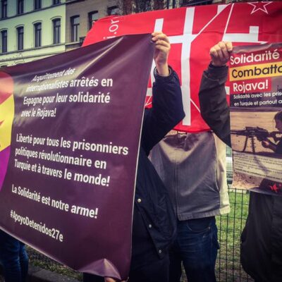 manifestation en solidarité avec les internationalistes espagnols