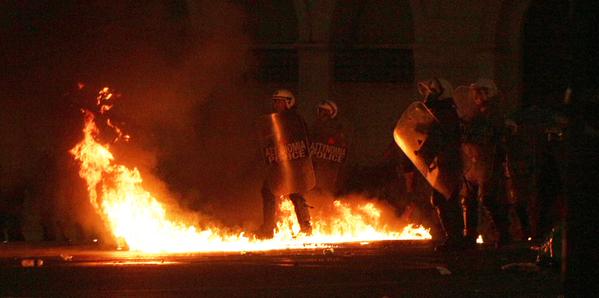 Les affrontements à Exarcheia
