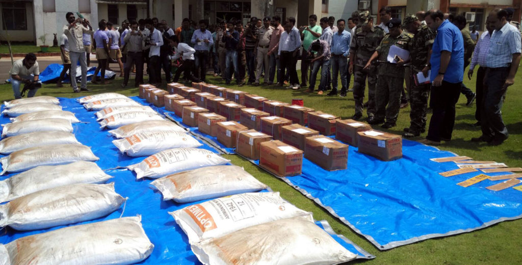 Saisie d'explosif par la police du Bastar