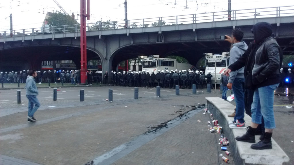 Affrontements à la Gare du Midi.