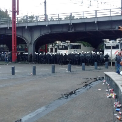 Affrontements à la Gare du Midi.