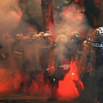 Les affrontements à Podgorica