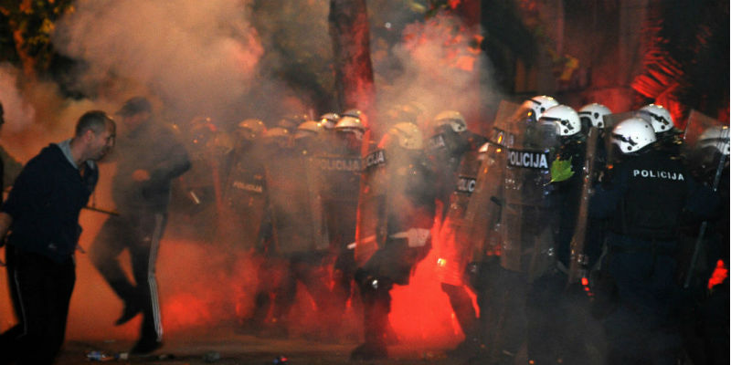 Les affrontements à Podgorica