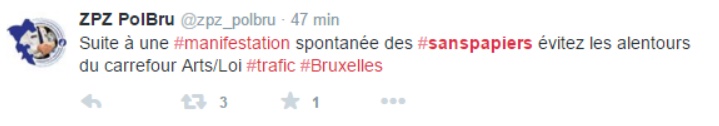 Sur Twitter, la police annonce une manifestation spontanée.