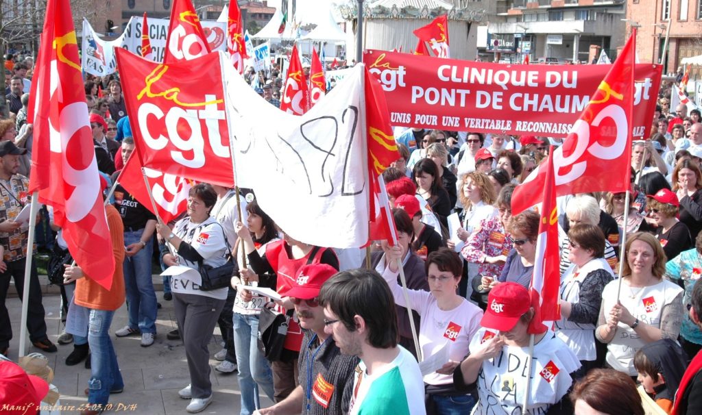 Les grévistes manifestant