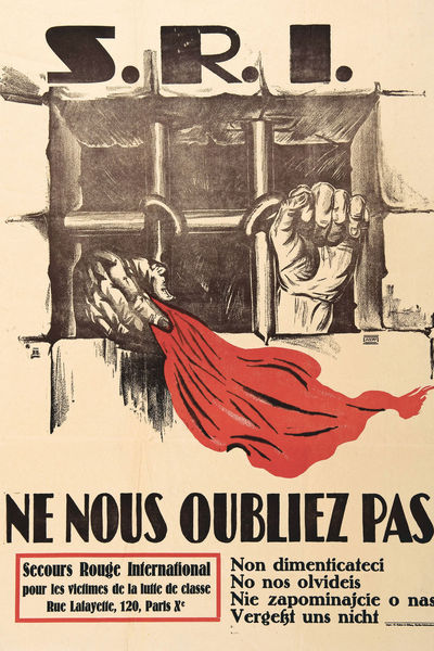 Affiche de la section française du SRI de l'entre-deux-guerres