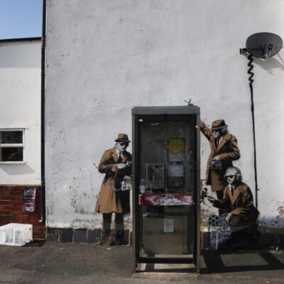Street art à proximité du siège de l'agence chargée des écoutes à Cheltenham