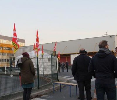 Piquet de grève à Geodis Calberson