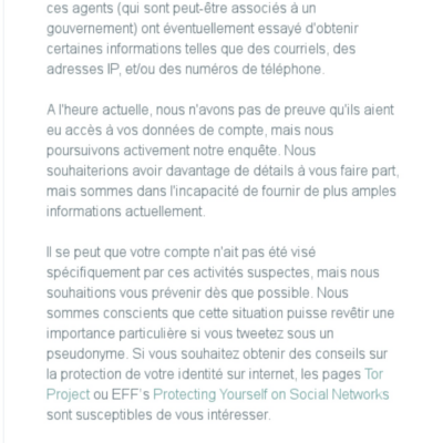 L'un des utilisateurs de Twitter espionné