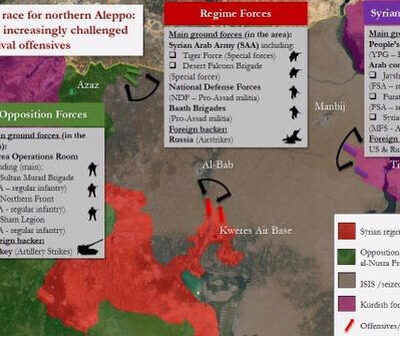 Carte d'Alep, probablement aussi compréhensible que la situation sur place.
